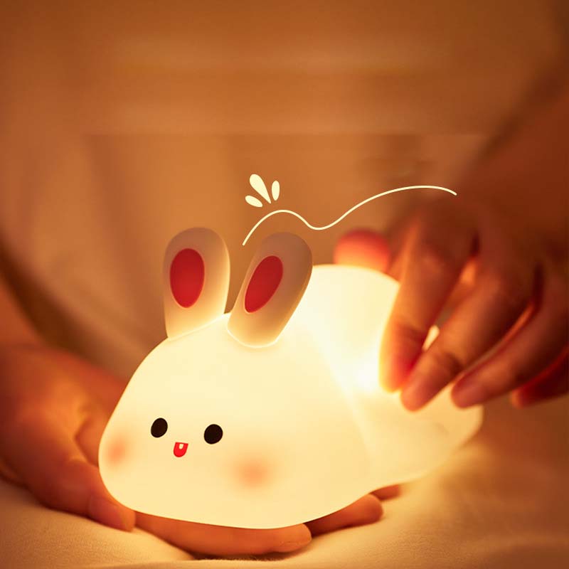 Luz Nocturna Conejo de Silicona: Suavidad y Seguridad Nocturna