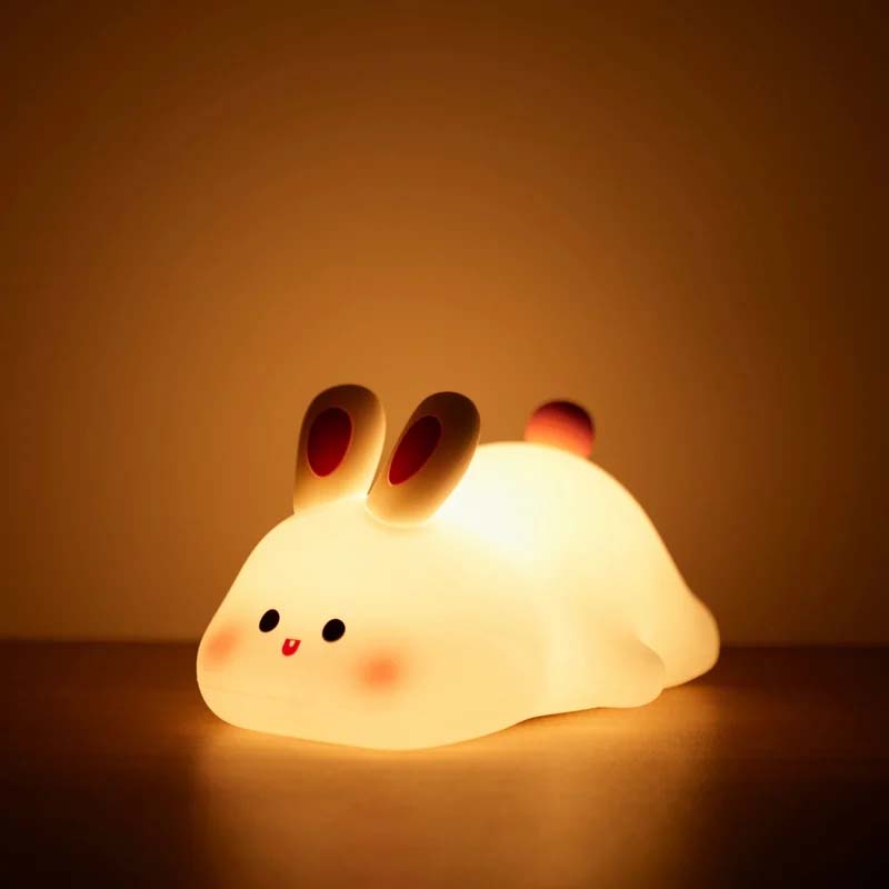 Luz Nocturna Conejo de Silicona: Suavidad y Seguridad Nocturna